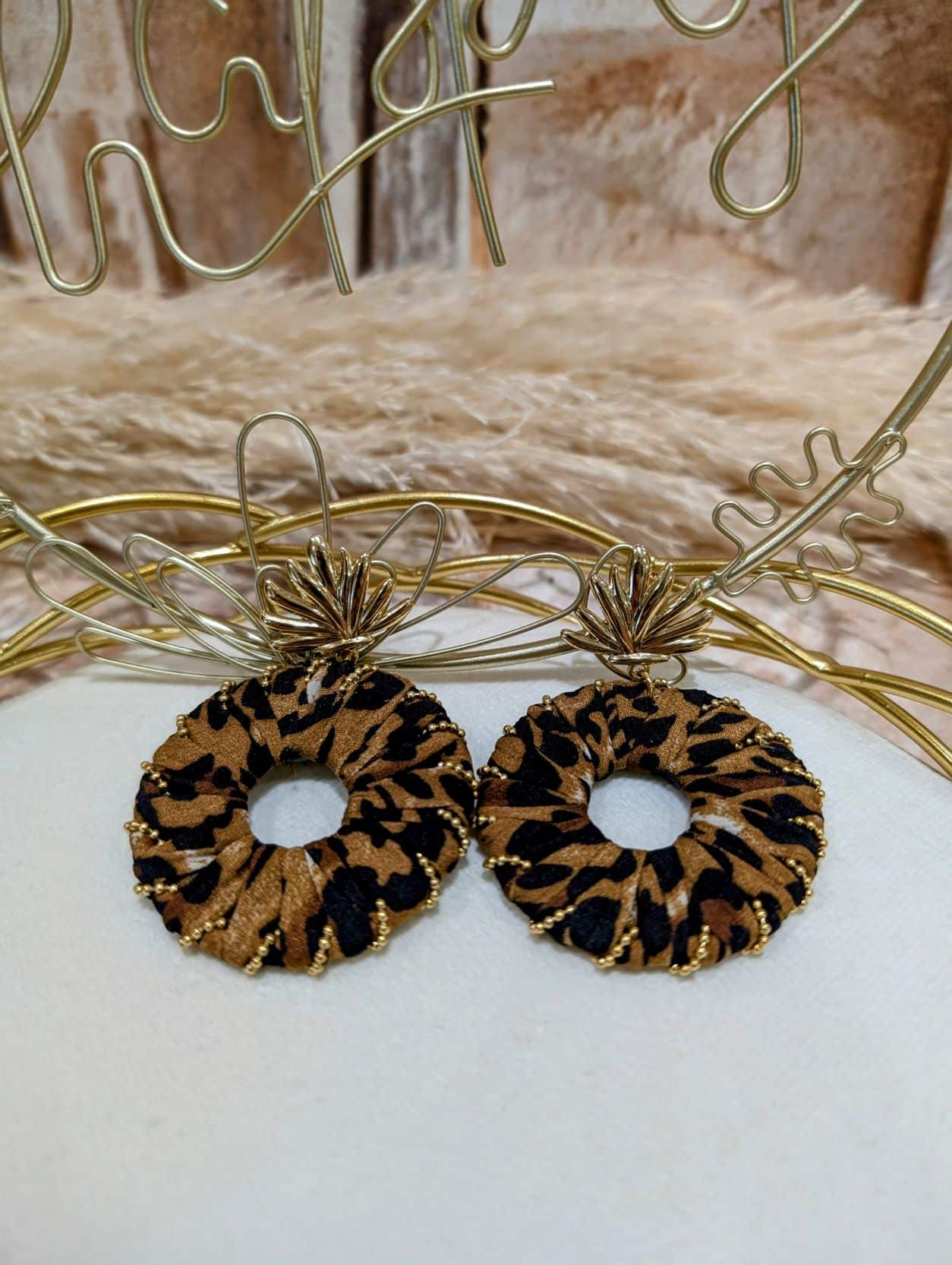 Boucles Tissu Léopard