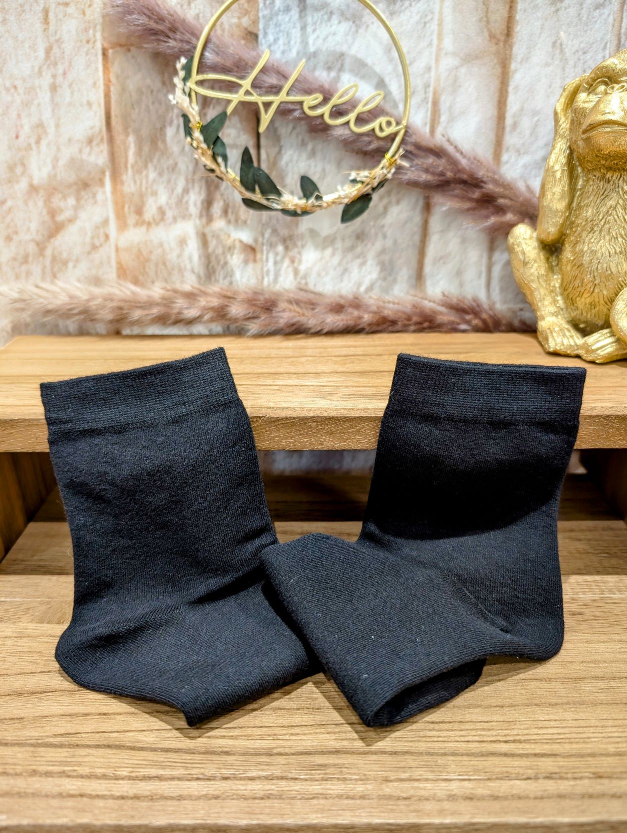 Chaussettes Noires Cœur Léopard – Image 2