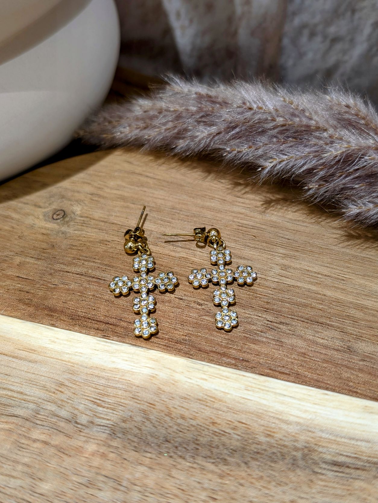 Boucles Croix Strass