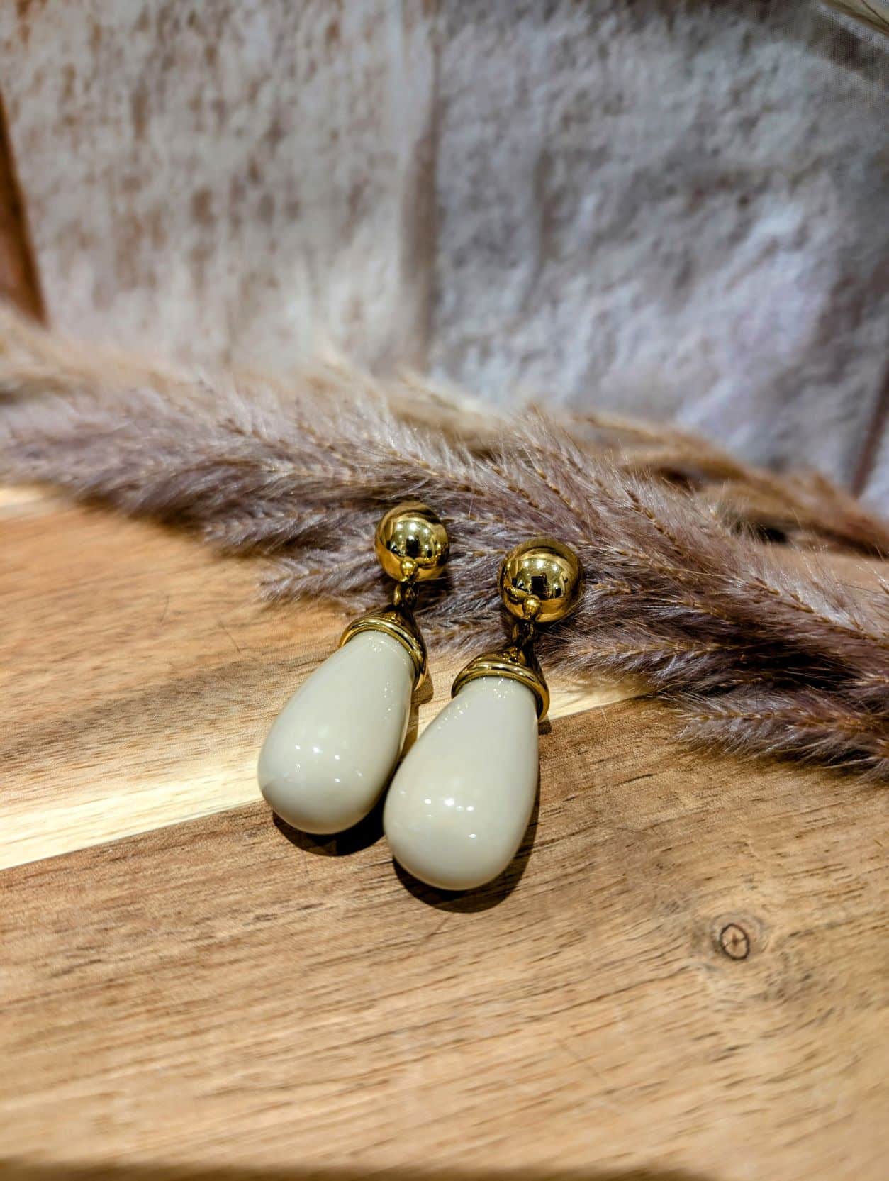 Boucles Gouttes Beiges - Image 3