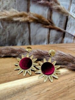Boucles Soleil Velours Bordeaux