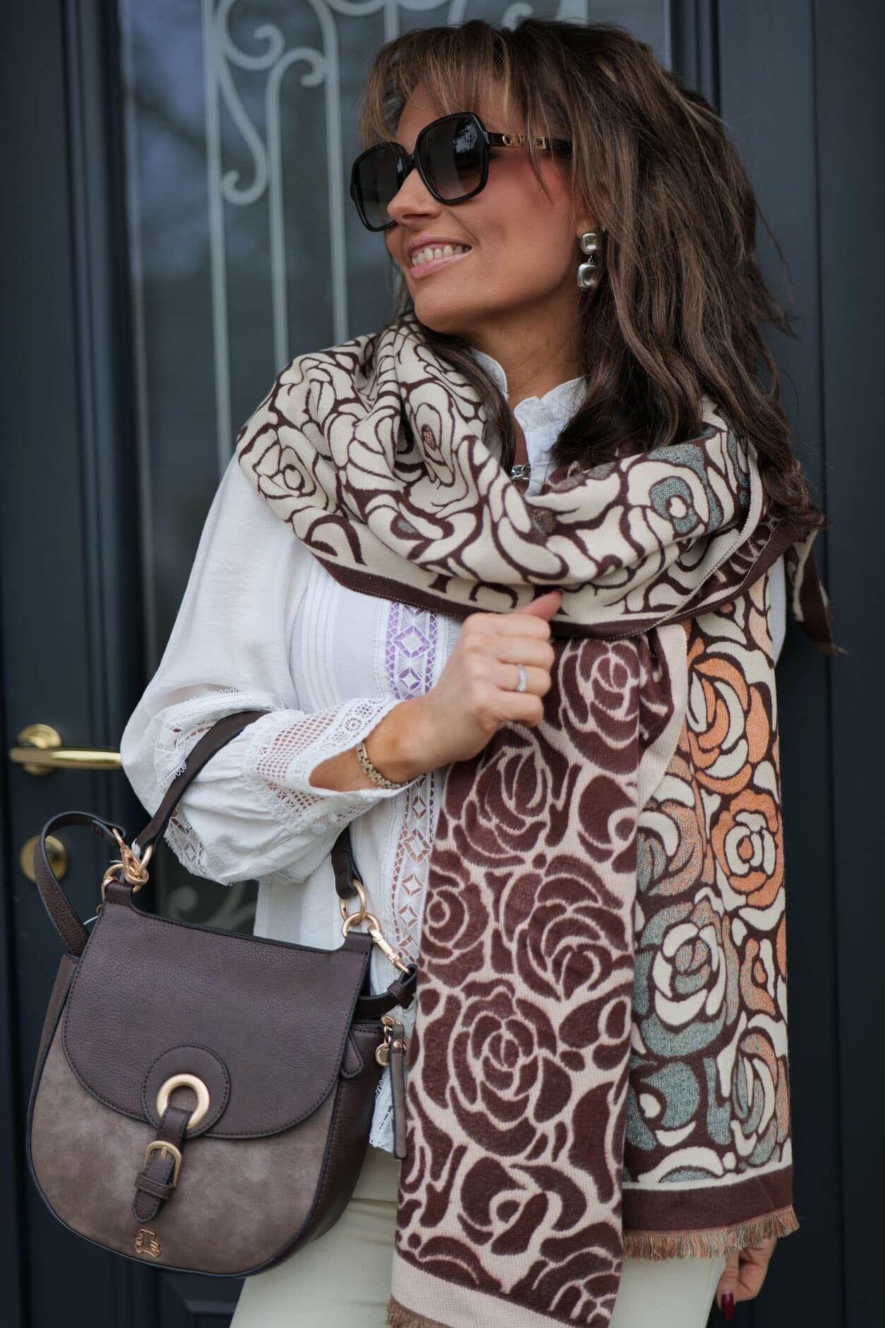 Écharpe Manoukian Rosa Choco – Image 2