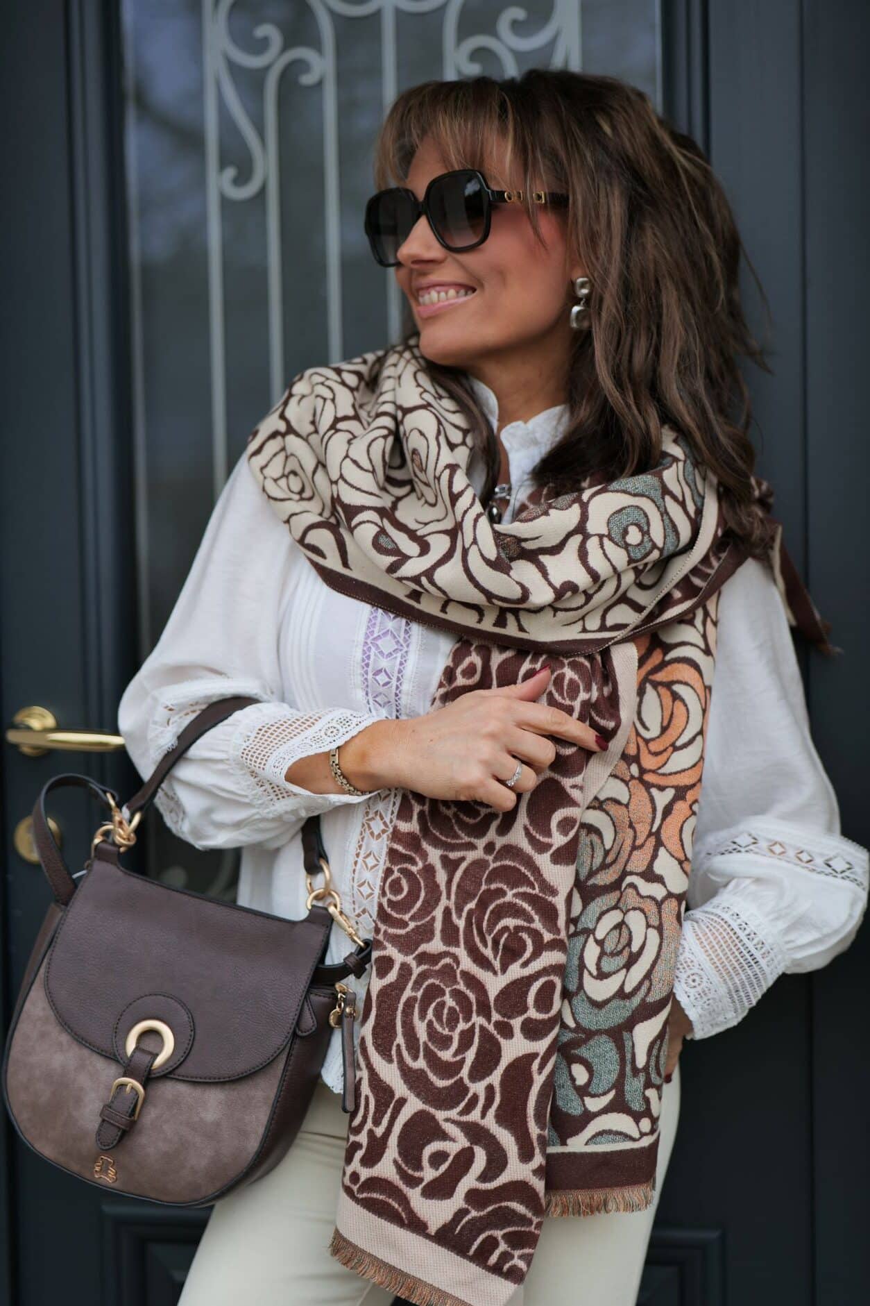 Écharpe Manoukian Rosa Choco – Image 6