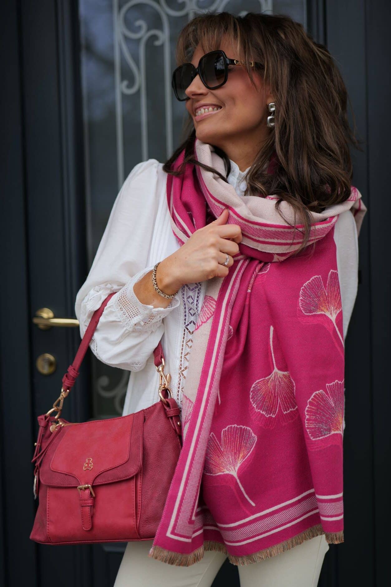 Echarpe Manoukian Ginkgo Fuchsia
