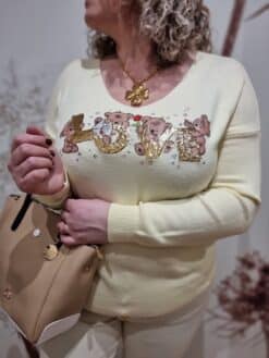Pull Jaune Nounours Love - Image 4