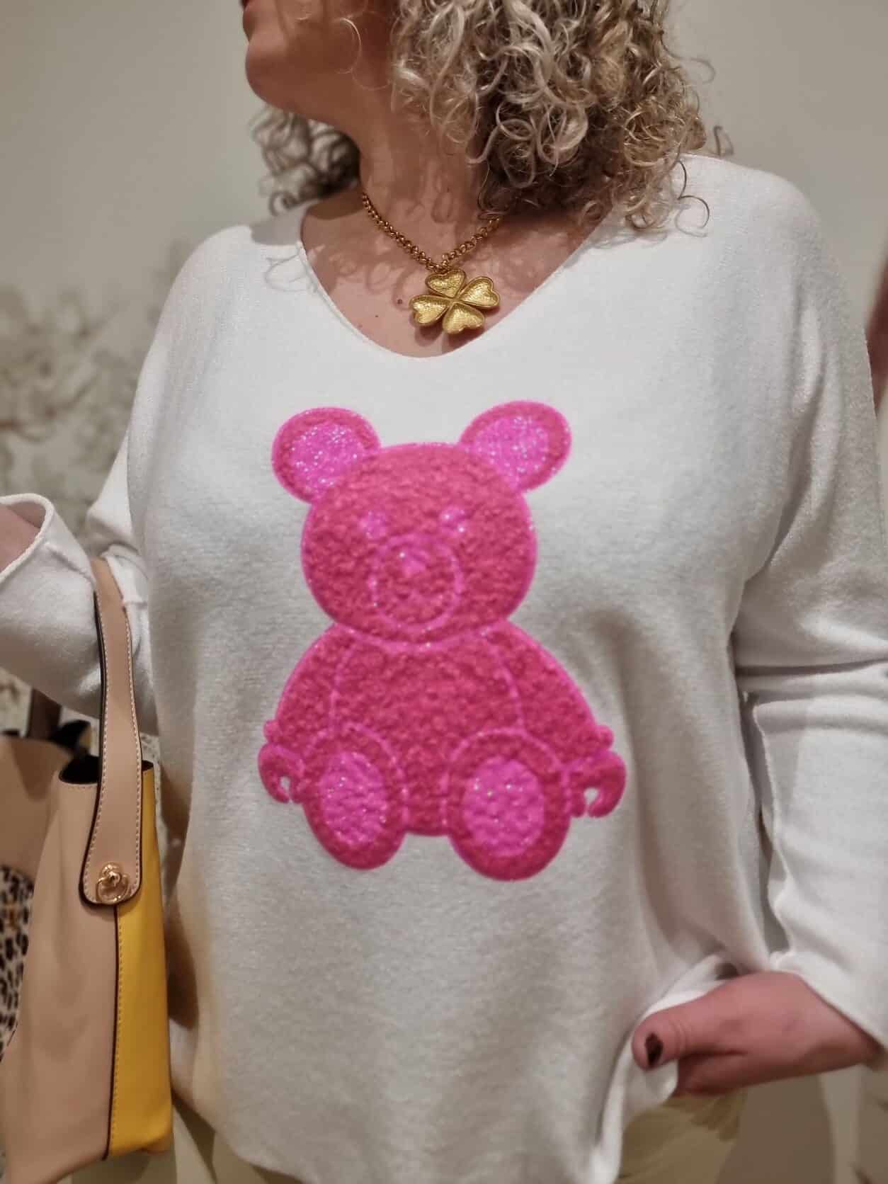 Pull Blanc Nounours Pink - Image 3