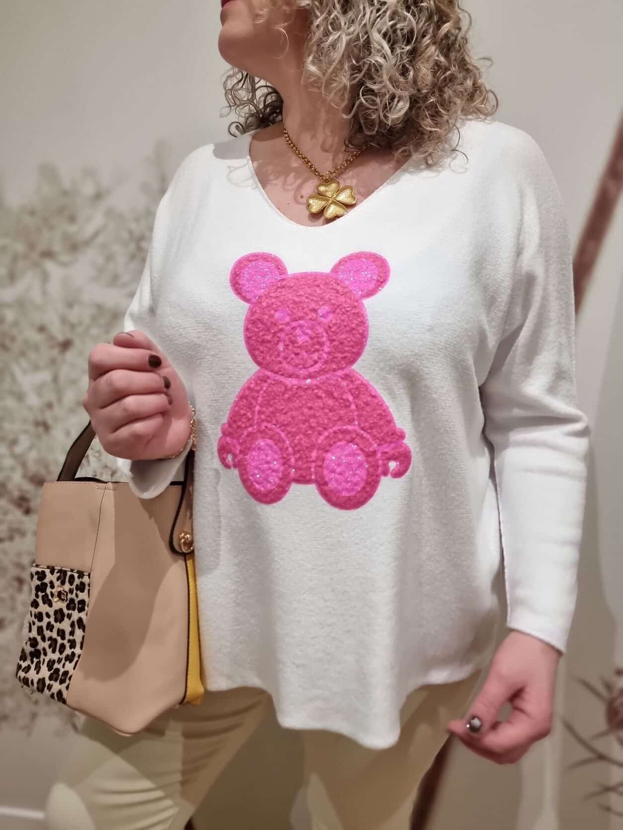 Pull Blanc Nounours Pink - Image 5