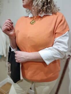 Pull Orange + Chemise