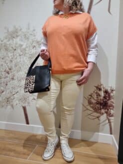 Pull Orange + Chemise – Image 2