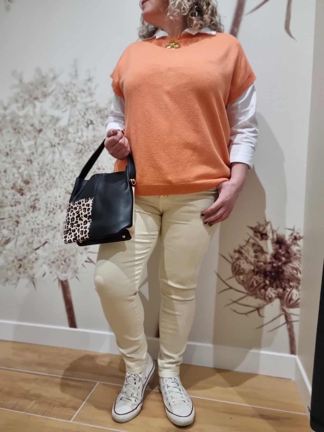 Pull Orange + Chemise – Image 2
