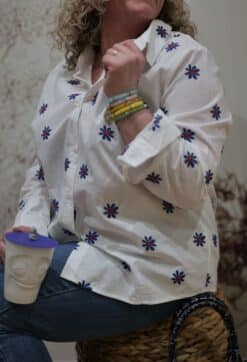 Alternative view of Chemise Fleur Bleue