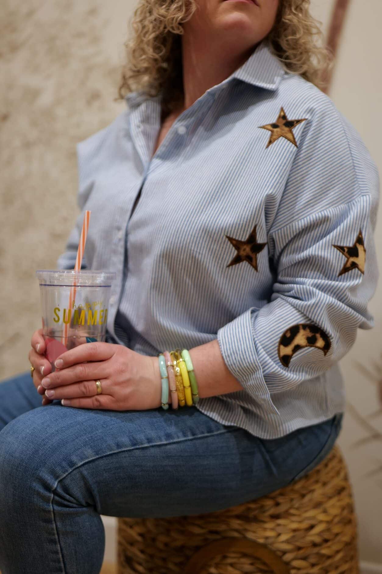 Chemise Bleue Rayée🌙⭐ – Image 2