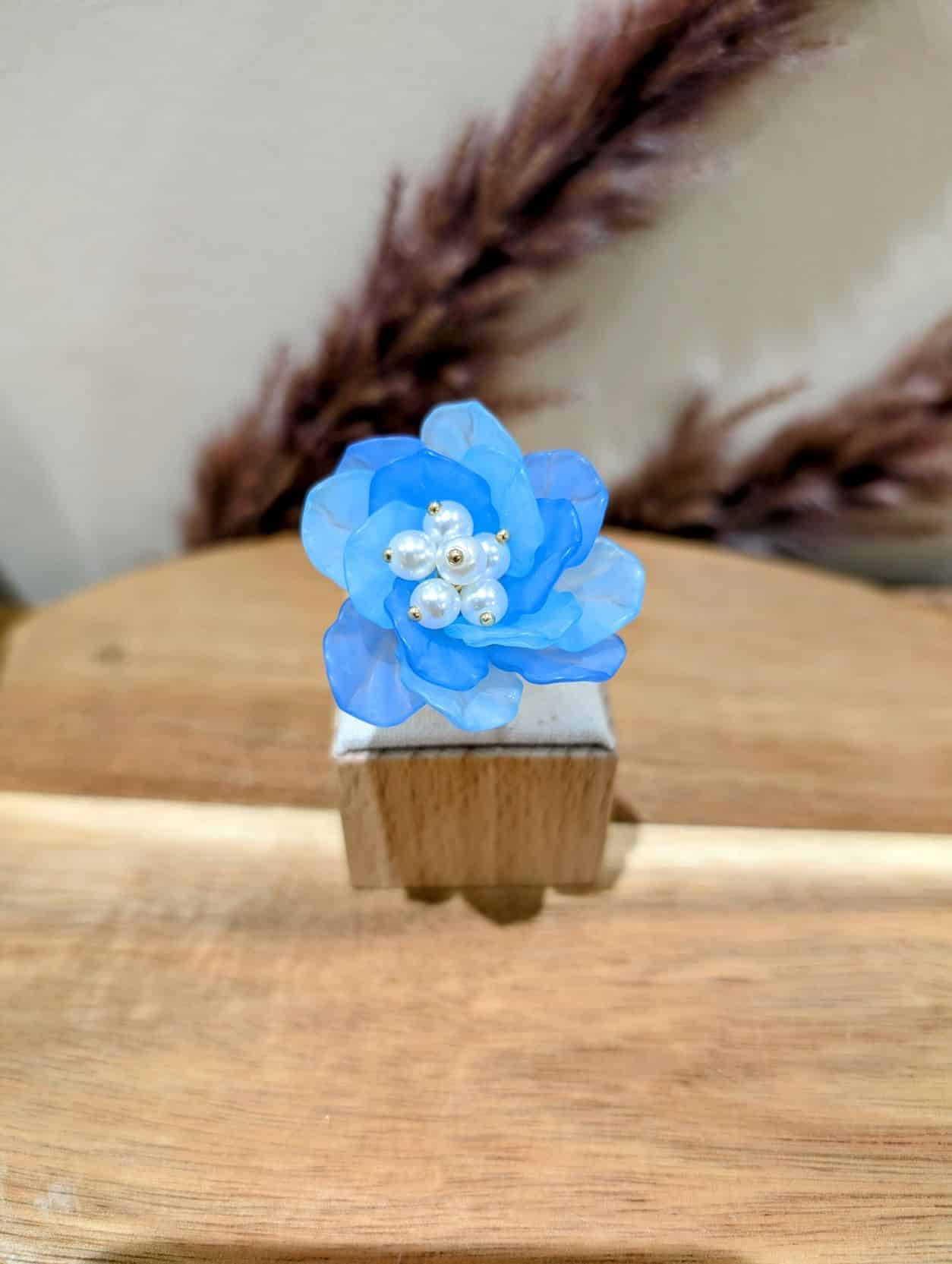 Bague Fleur XL Bleu – Image 2