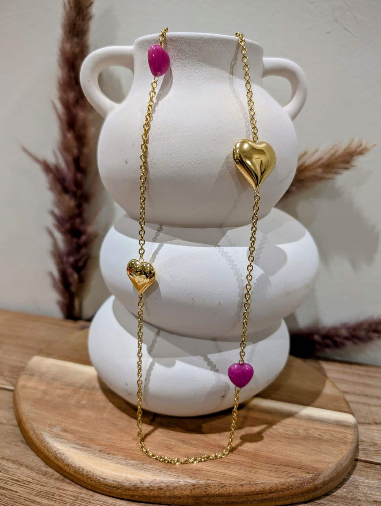 Sautoir Cœur Fuchsia