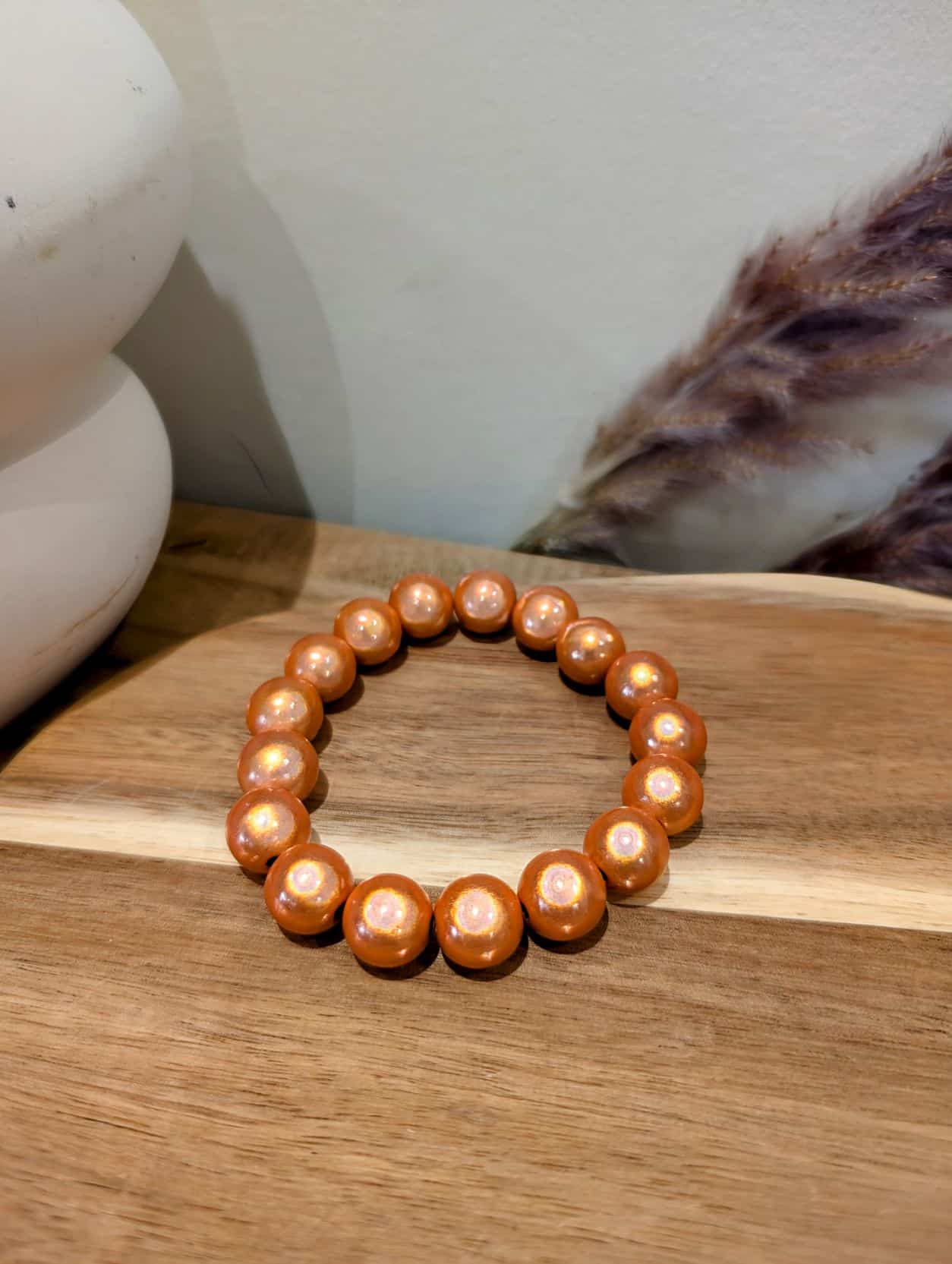 Bracelet Perles Orange
