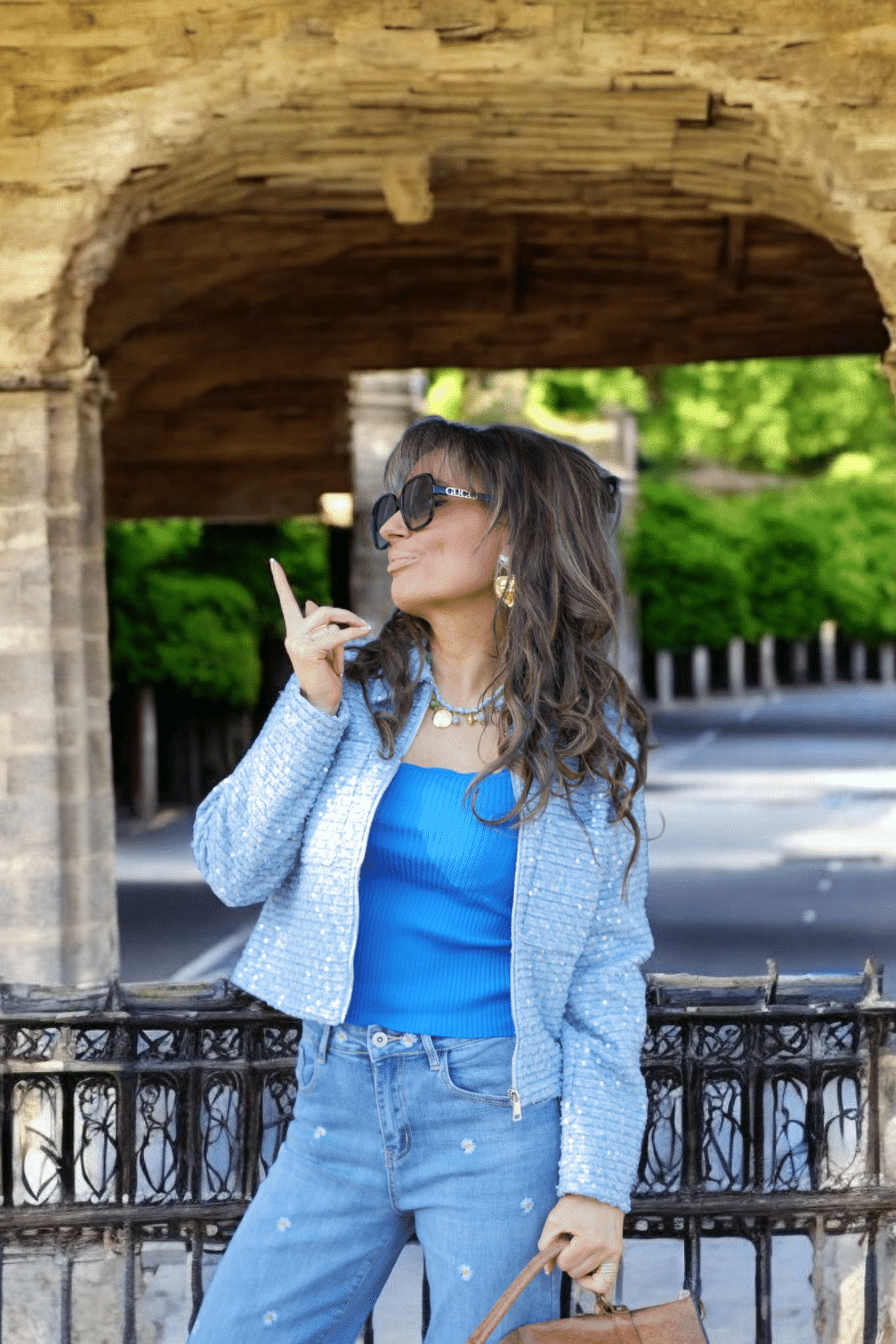 Veste Tweed Sequin Bleu – Image 8