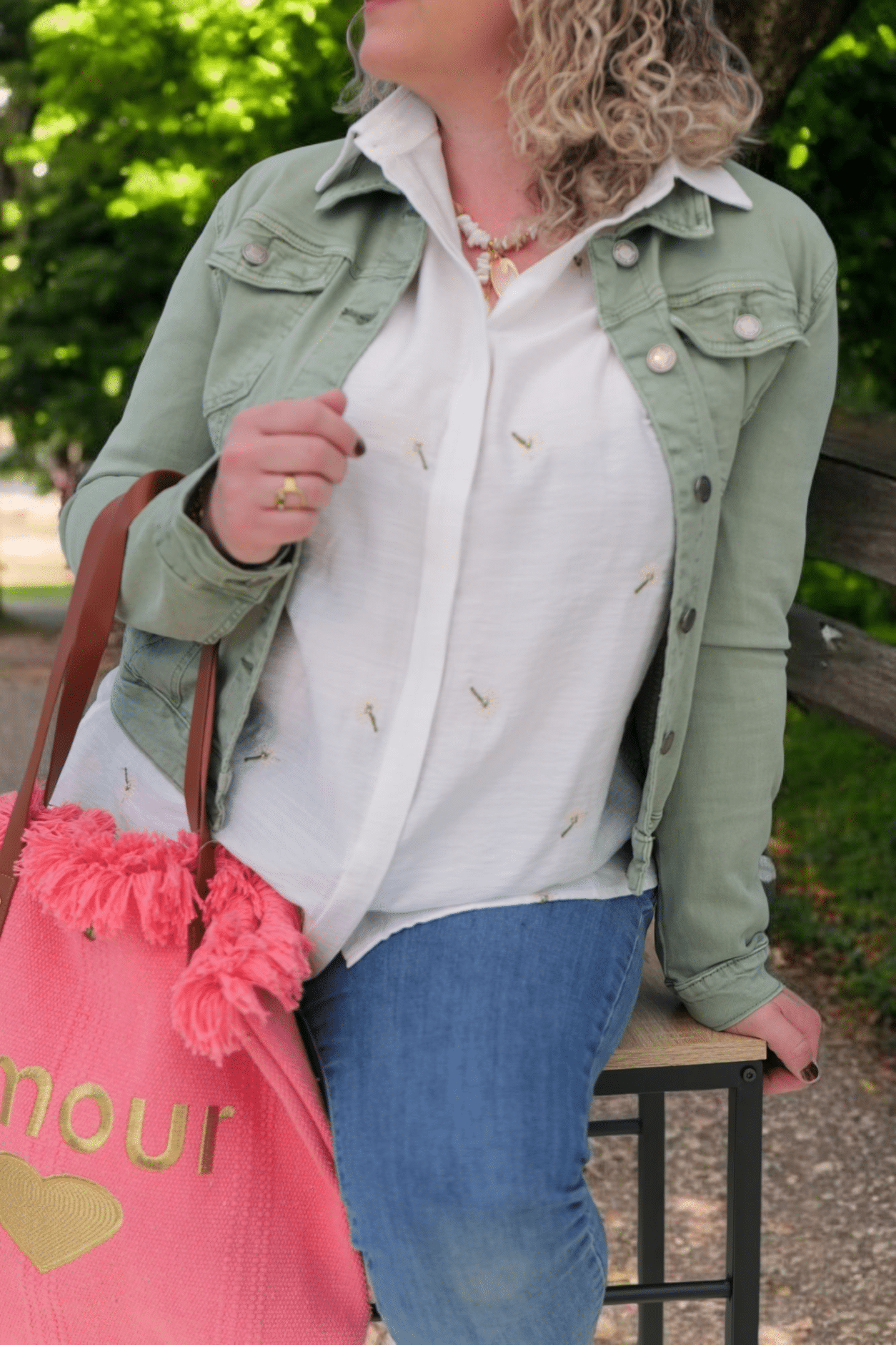Veste en Jean Kaki