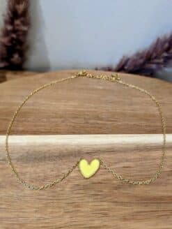 Alternative view of Collier Cœur 💛Jaune