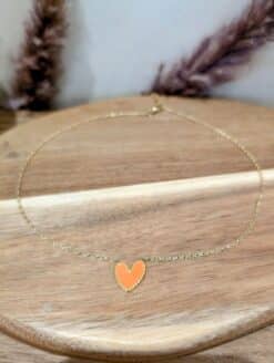 Alternative view of Collier Cœur🧡Orange
