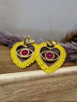 Boucles💛Œil Perle Jaune