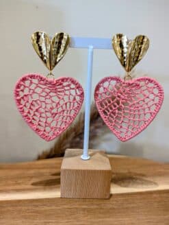 Alternative view of Boucles Cœur Raffia Rose