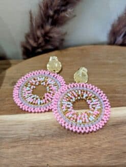 Boucles Perles Roses