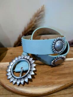 Ceinture Fleur Vert d'Eau