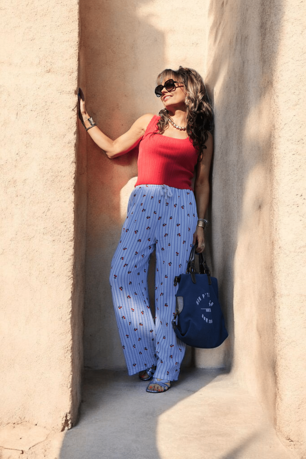Pantalon Rayé🍒 Bleu – Image 3