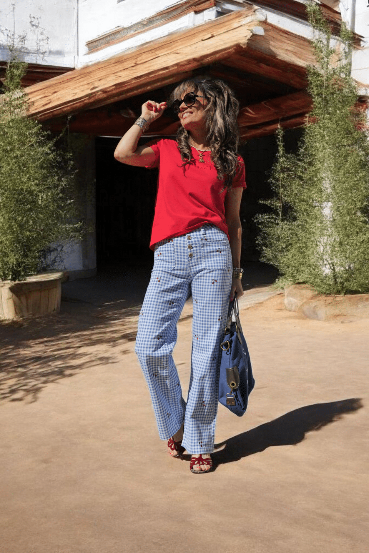 Pantalon Vichy 🍒 Bleu - Image 4