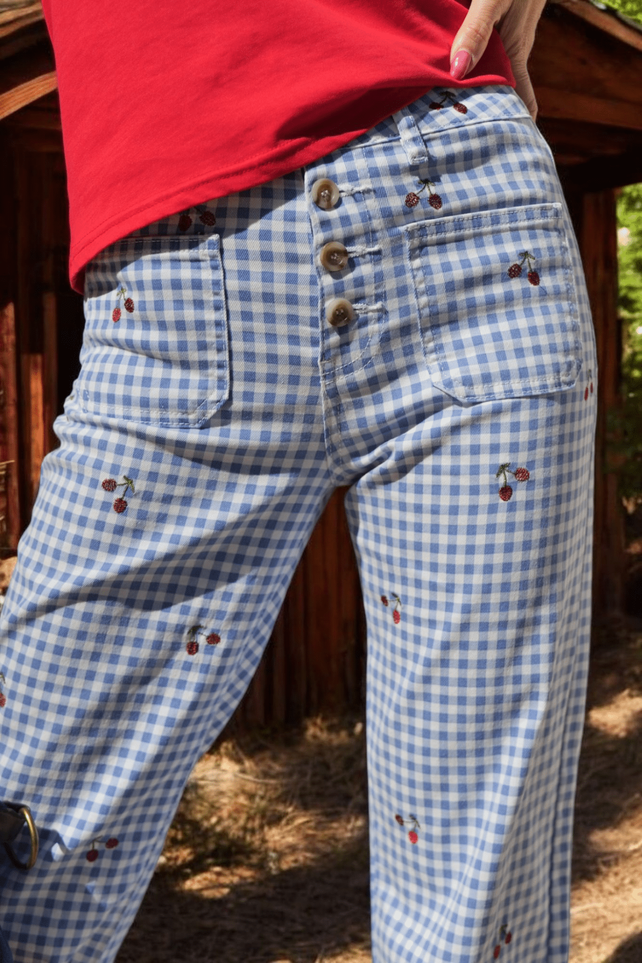 Pantalon Vichy 🍒 Bleu - Image 3