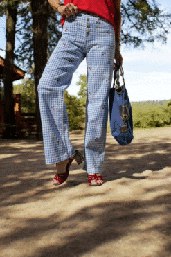 Alternative view of Pantalon Vichy 🍒 Bleu