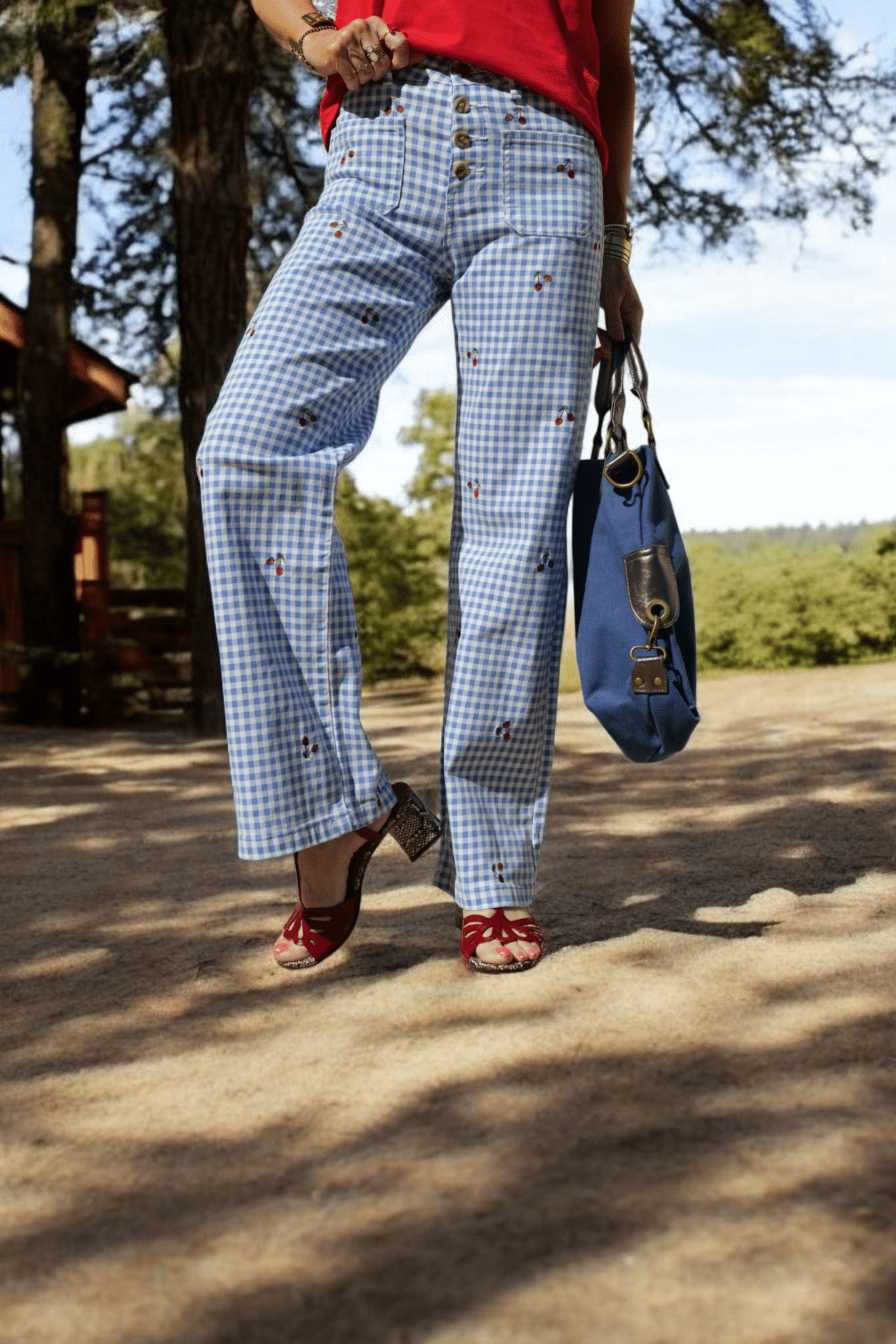 Pantalon Vichy 🍒 Bleu - Image 2