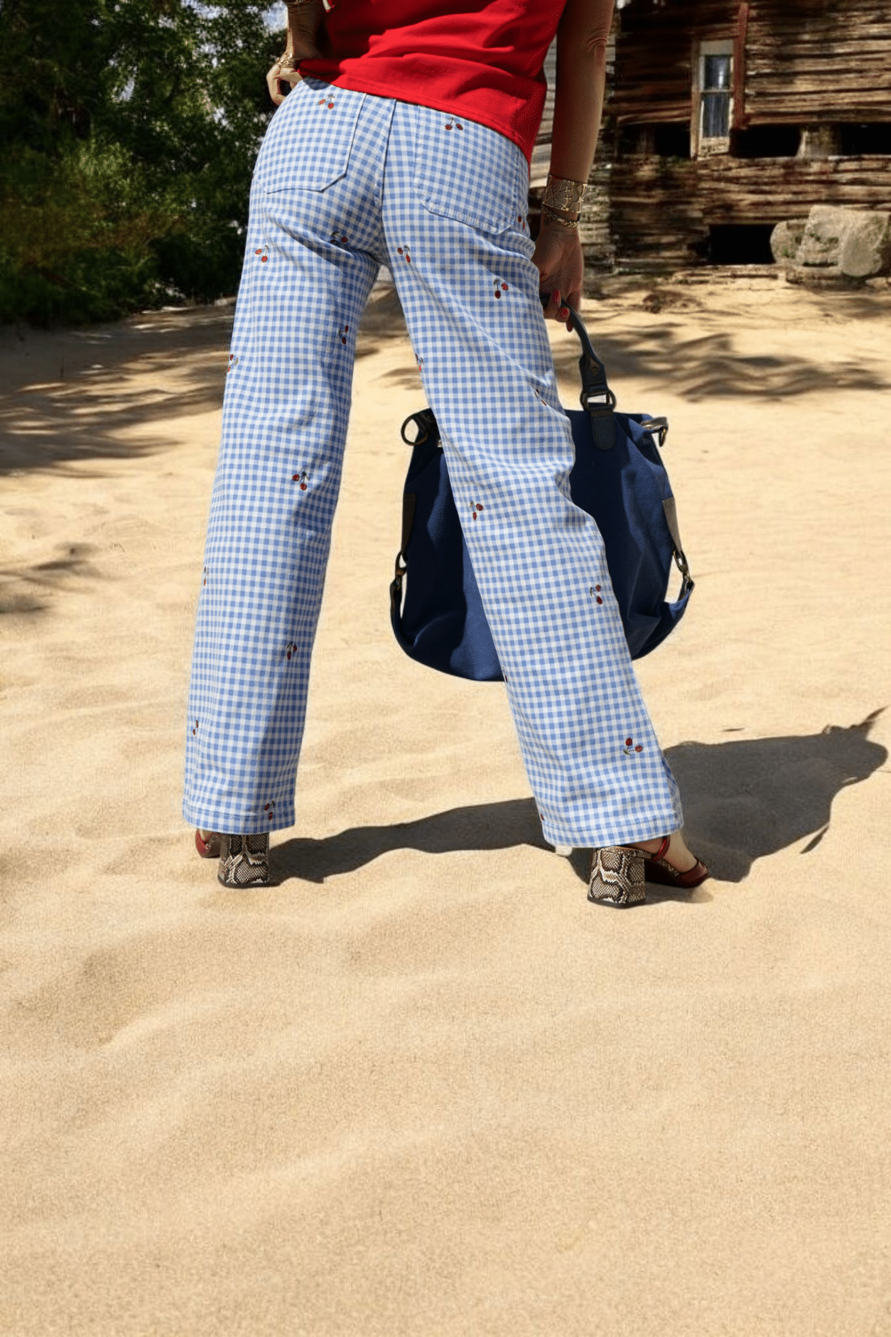 Pantalon Vichy 🍒 Bleu - Image 5