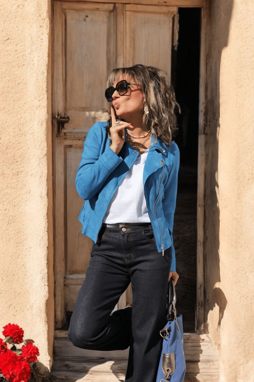 Veste Suédine Bleu Indigo – Image 6