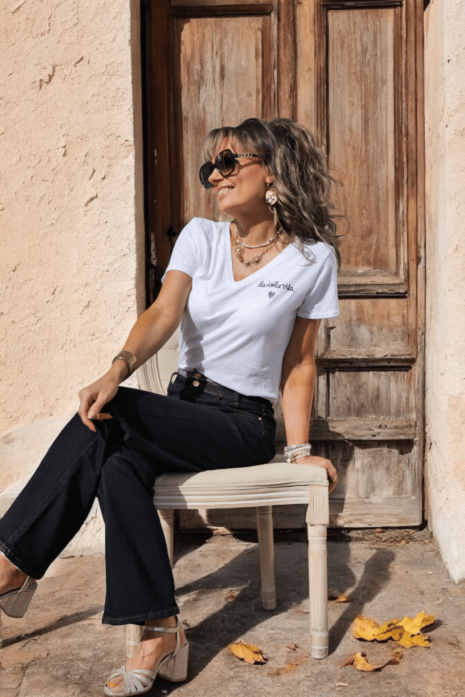 Tee Shirt Blanc "Dolce Vita"