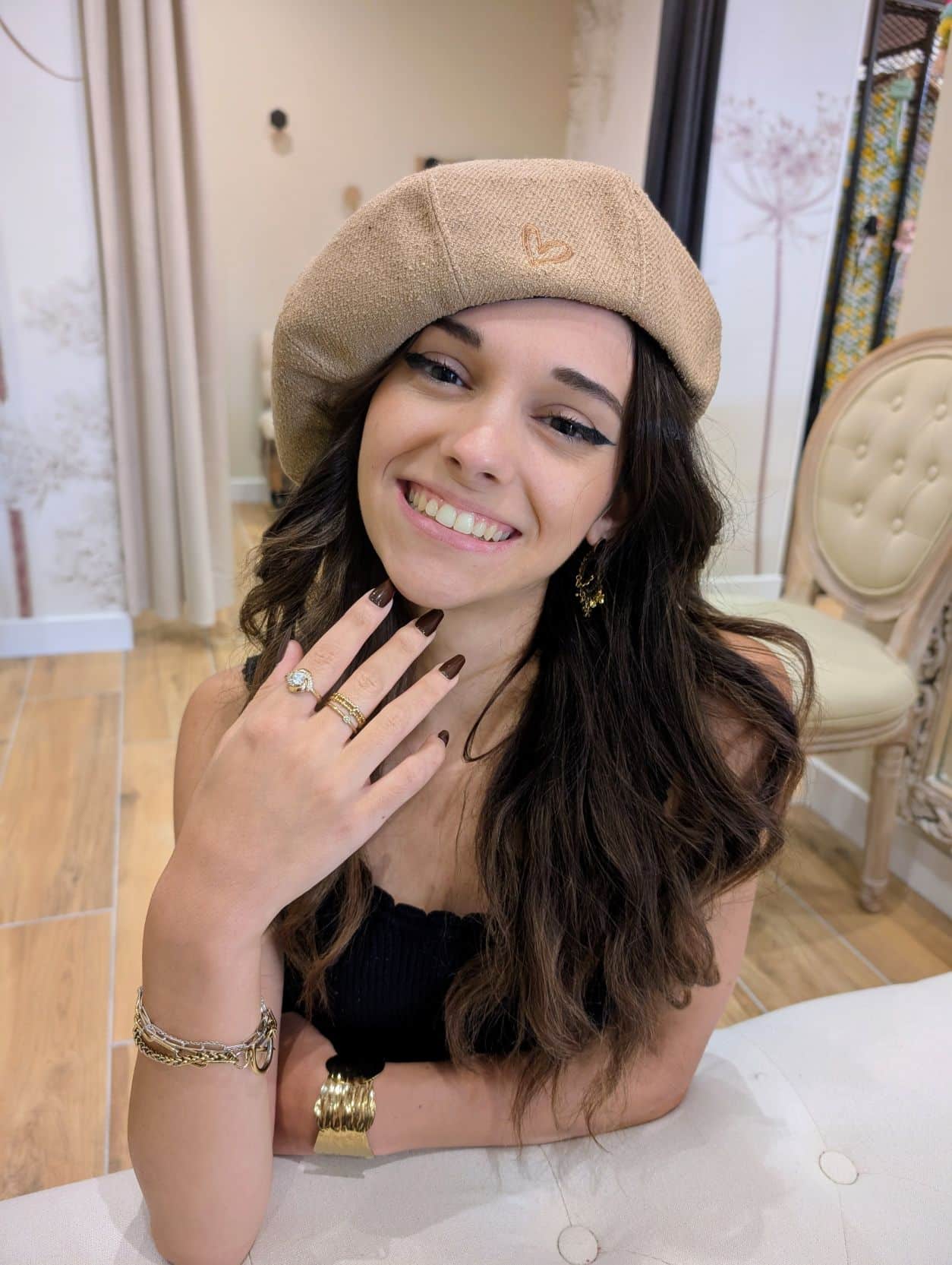 Béret Taupe Cœur – Image 2