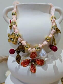 Alternative view of Collier Dentelle Fleur Orange