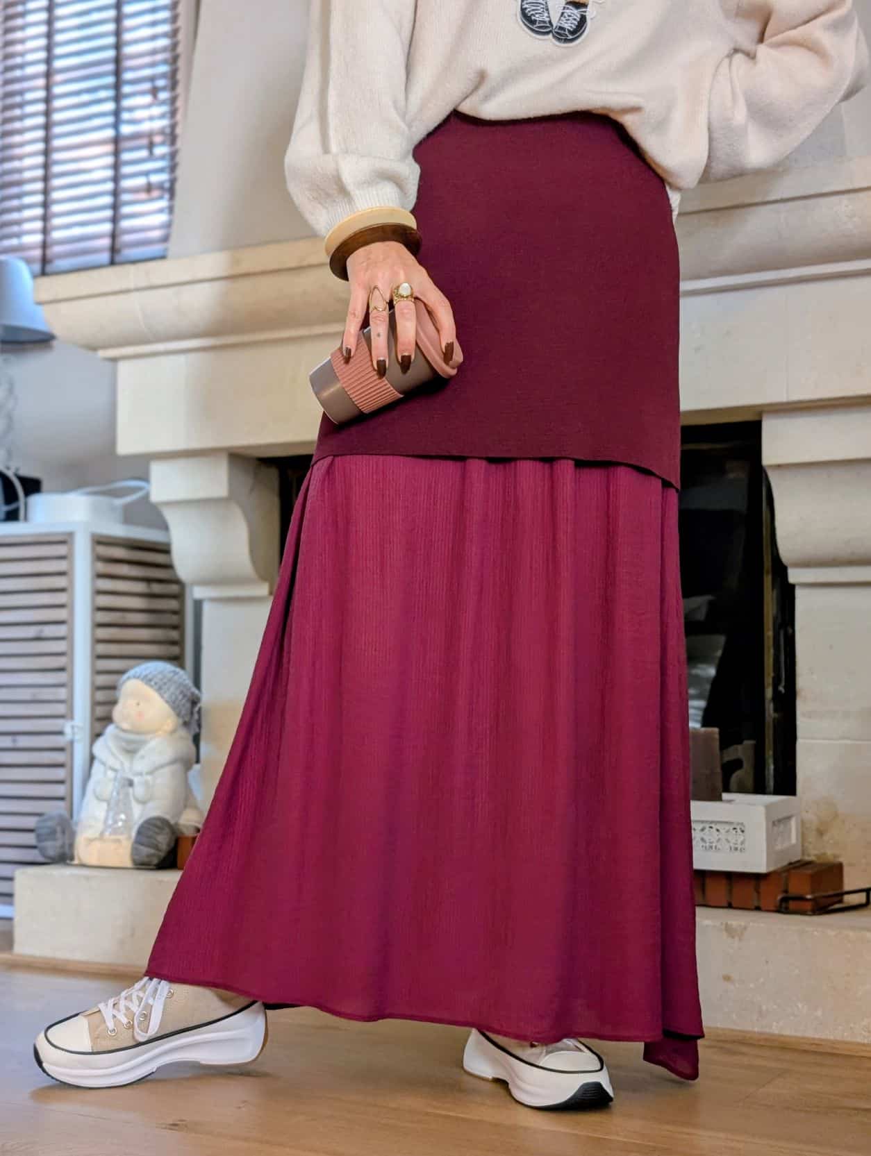 Jupe Giulia Bordeaux – Image 4