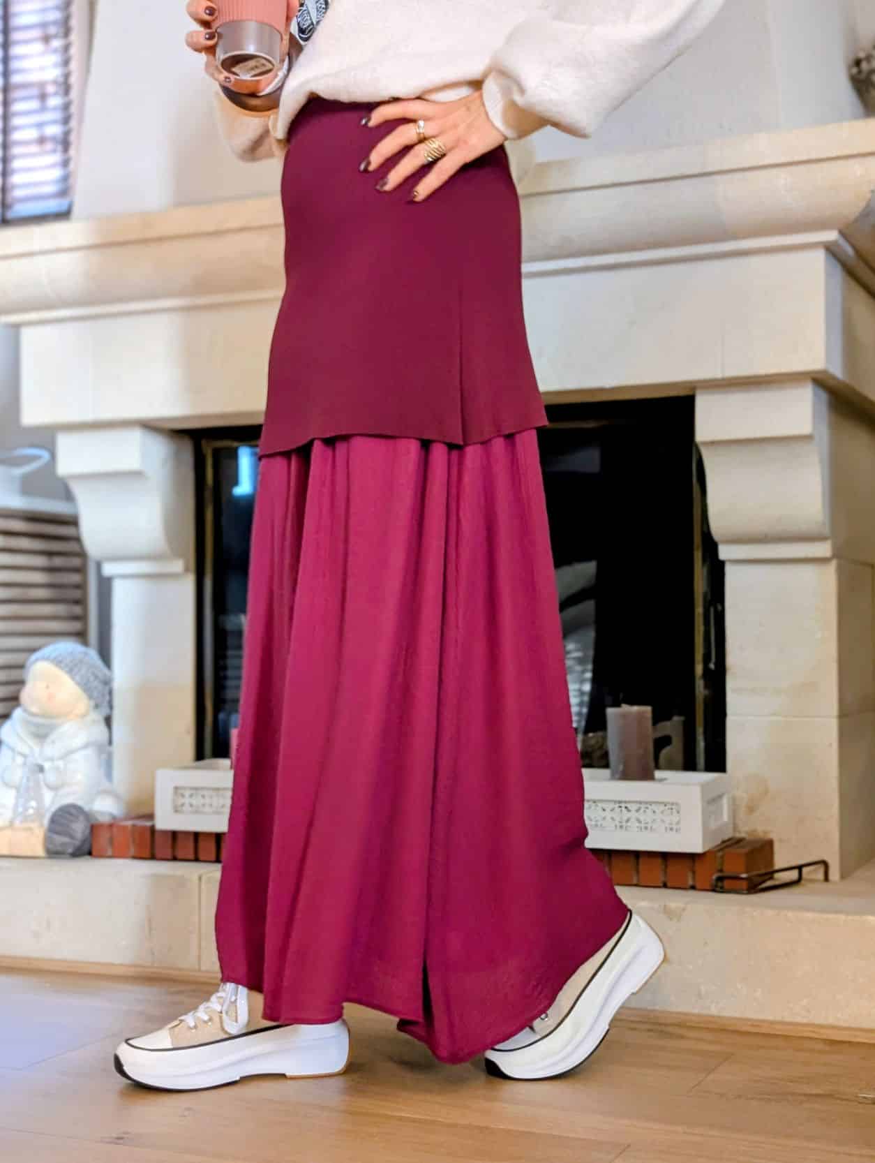 Jupe Giulia Bordeaux – Image 2