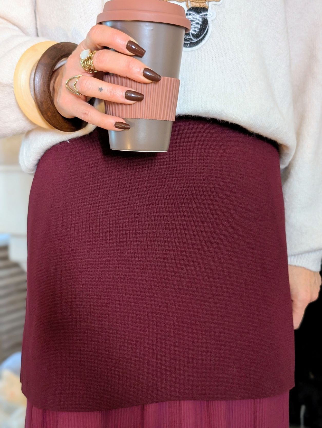 Jupe Giulia Bordeaux – Image 3