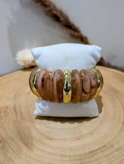 Alternative view of Bracelet Manchette Doré/Rose