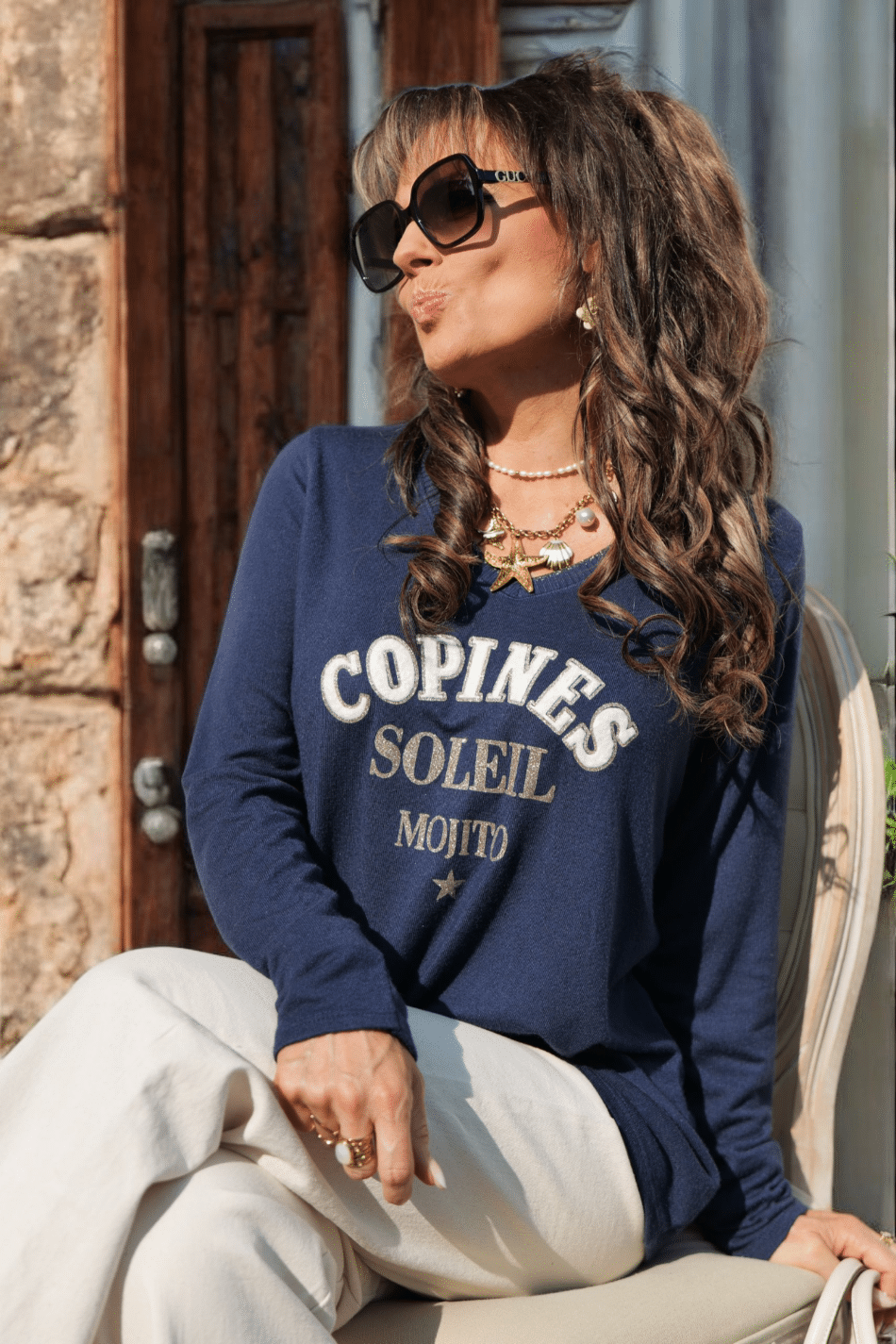 Pull "Copine Soleil Mojito" Marine – Image 5