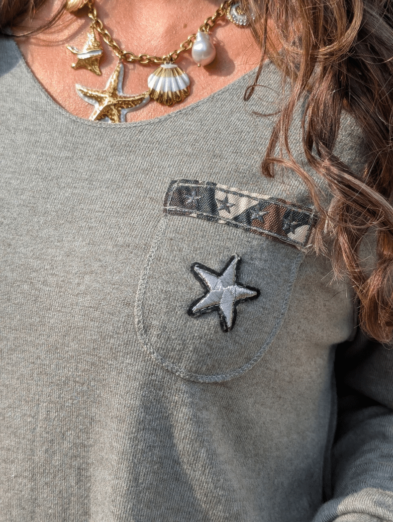 Pull Kaki US Etoile – Image 2