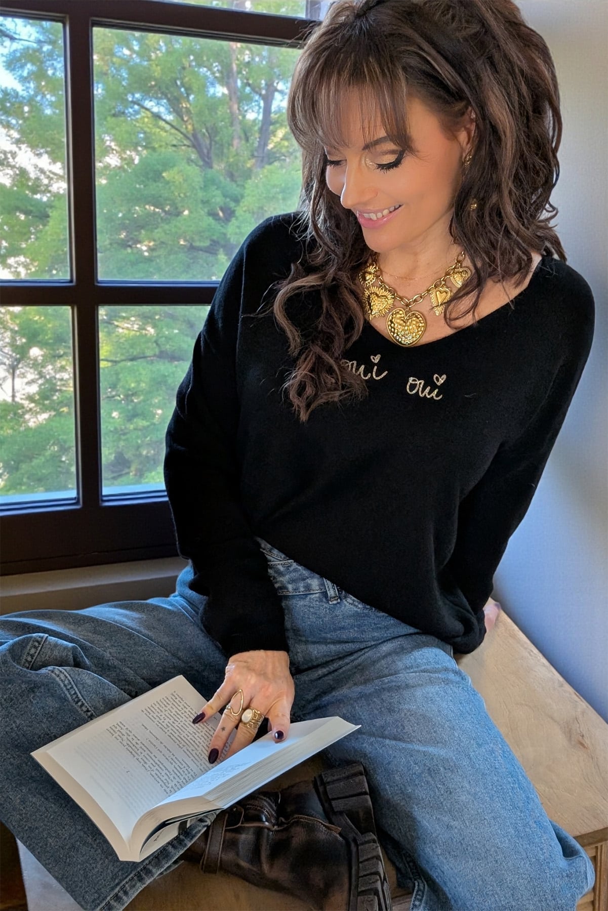 Pull "Oui Oui" Black – Image 4