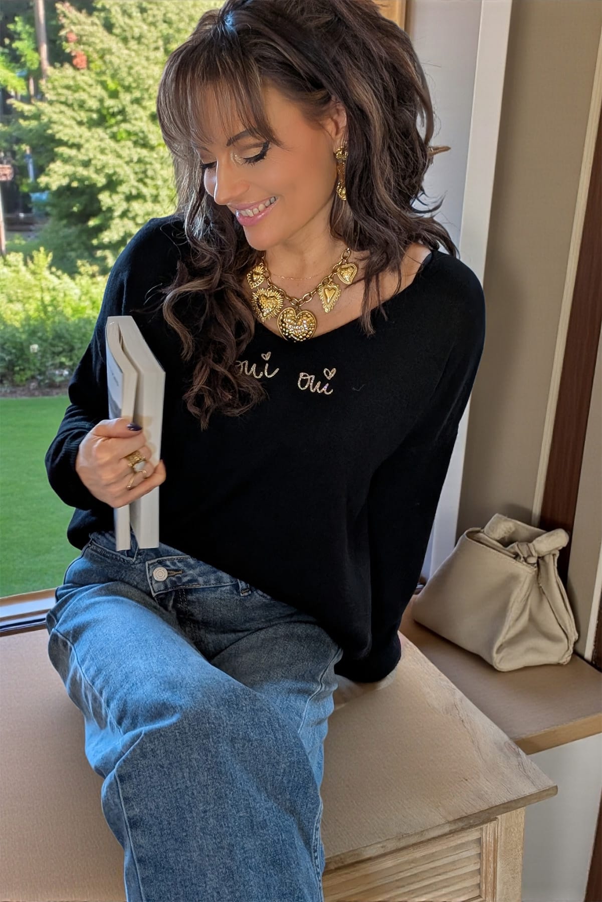 Pull "Oui Oui" Black – Image 3