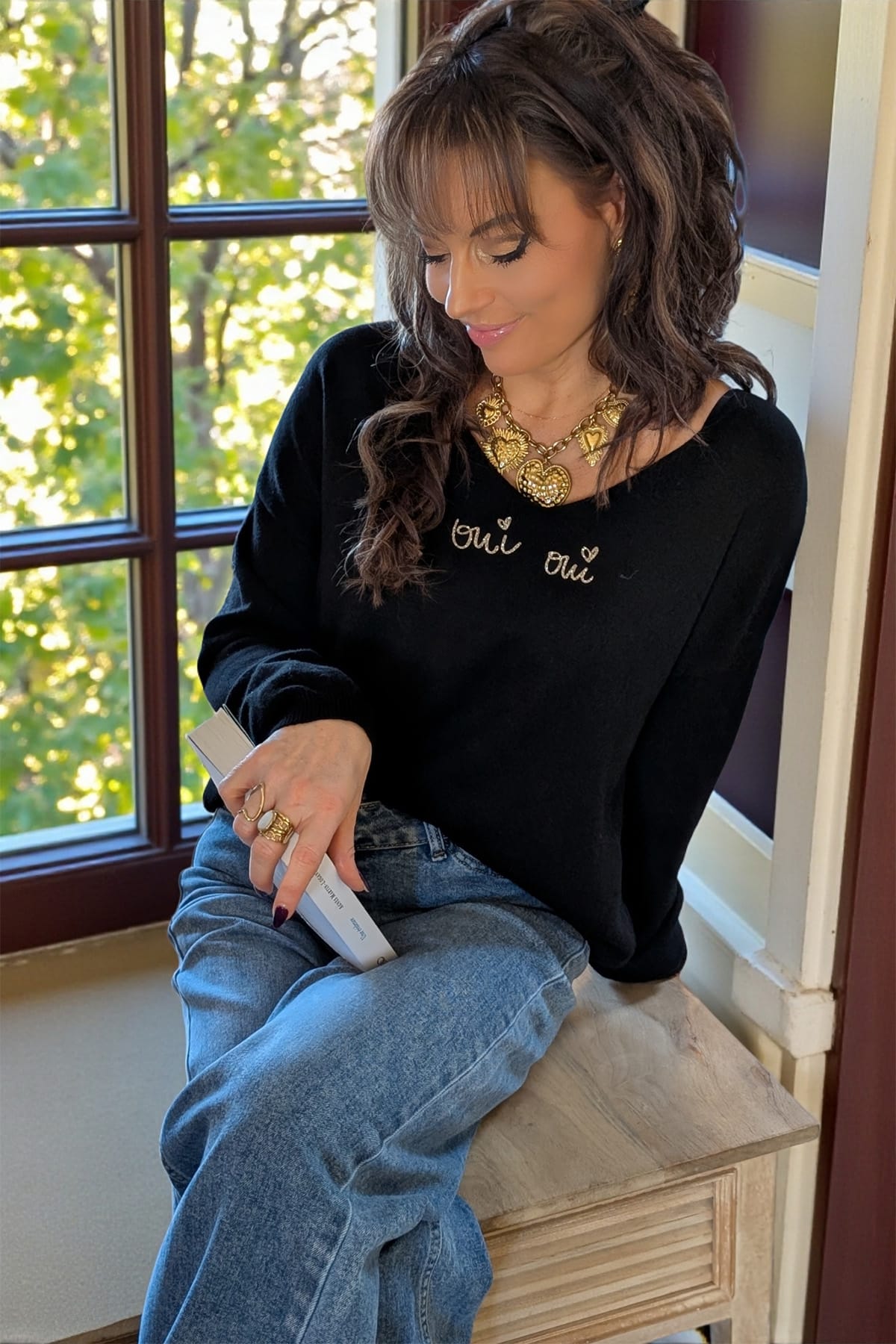 Pull "Oui Oui" Black – Image 2