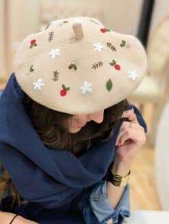 Béret Motif Beige