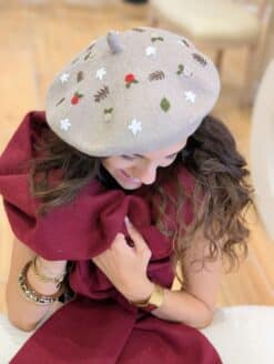 Alternative view of Béret Motif Taupe
