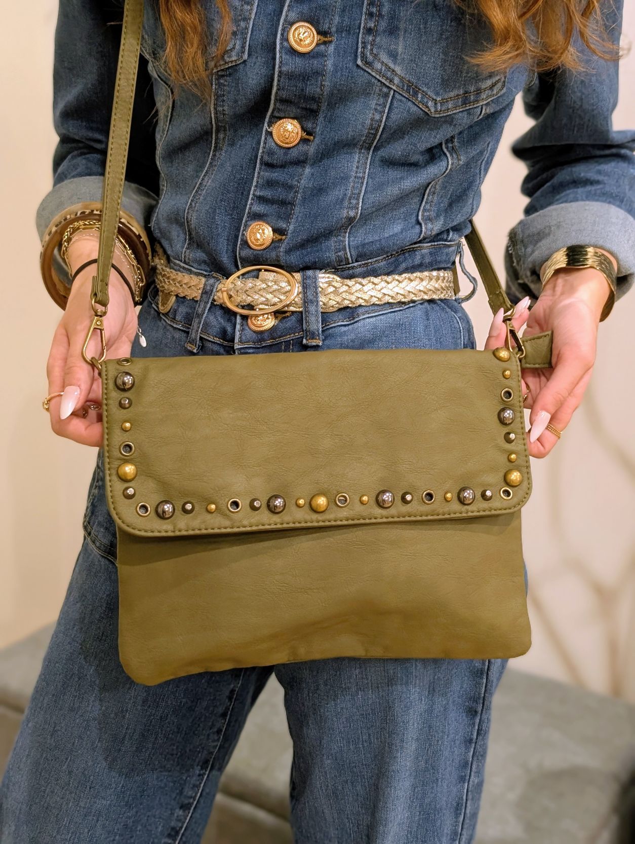 Sac Clouté Kaki – Image 5