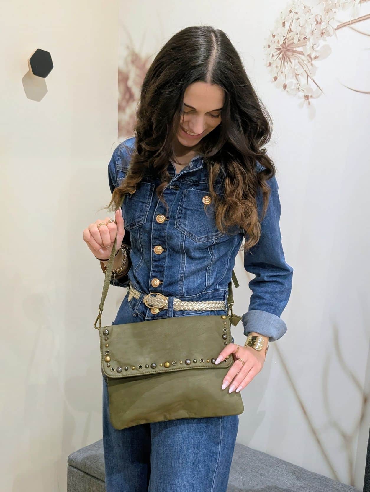 Sac Clouté Kaki – Image 4
